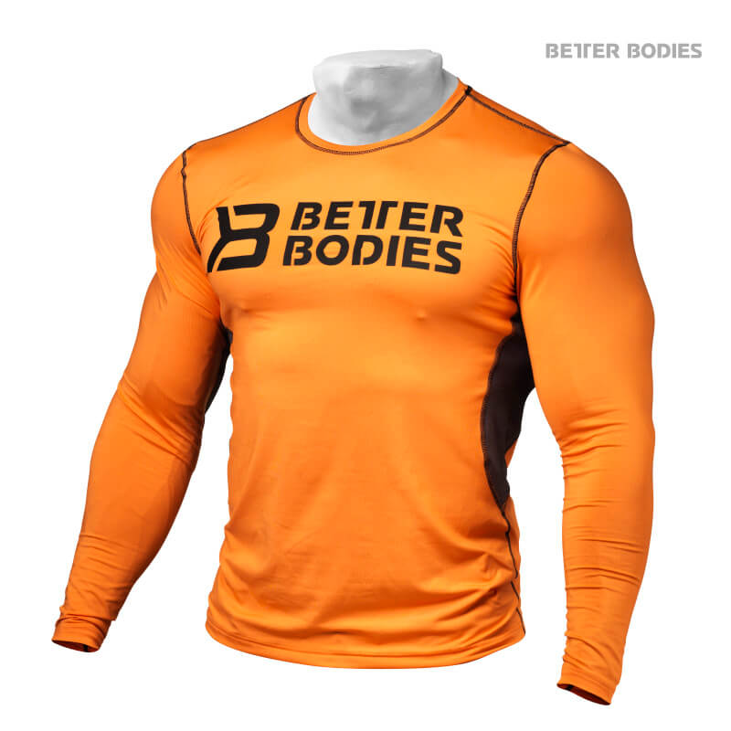 Kolla in Tight Function Long Sleeve, orange/grey, Better Bodies hos SportGymButi