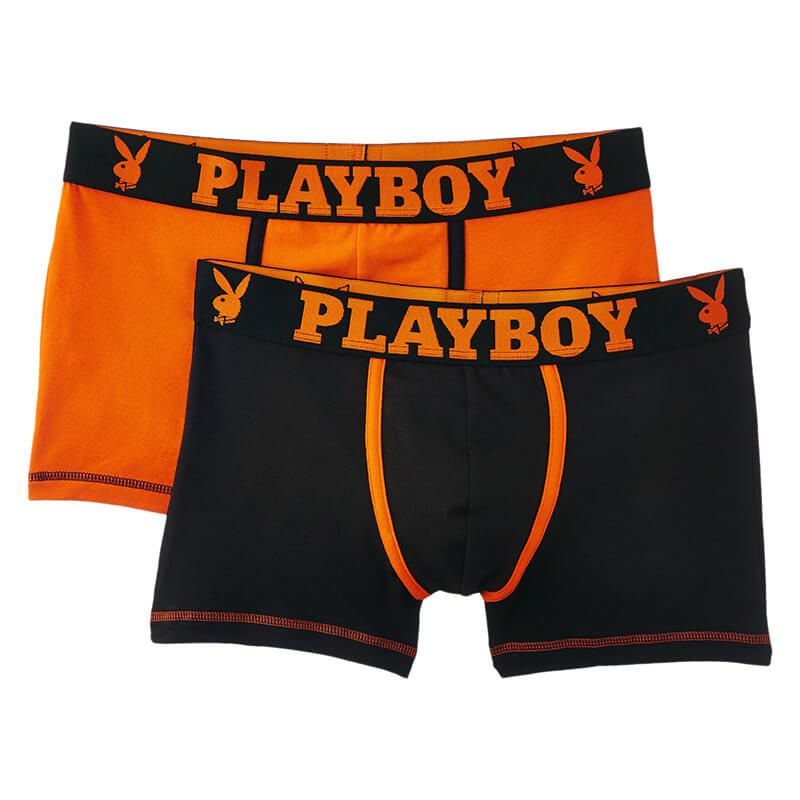 Classic Bunny Boxer, 2-pack, black/orange, Playboy