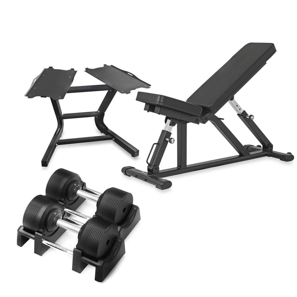 JTC POWER Hantelpaket AB100, Hantlar, Ställ & Bänk