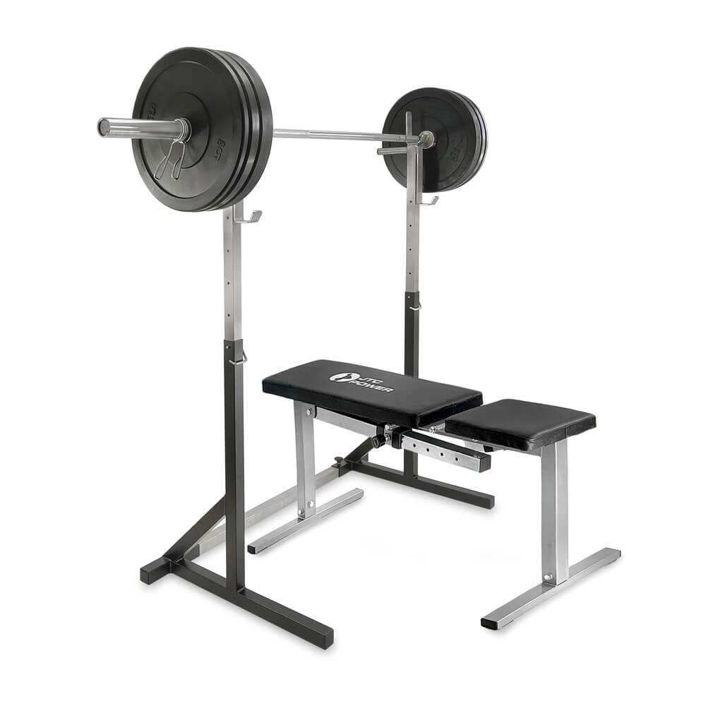 Bänk Ställning & Bumperset 80 kg JTC Power