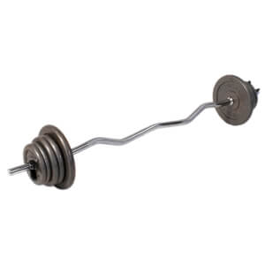 Curlstångsset 30 kg, Gängad stång med säkerhetslås
