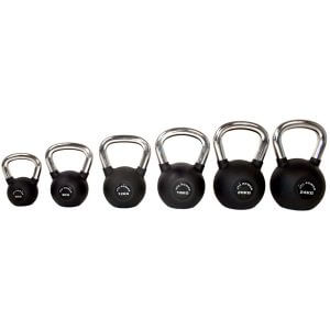 Kettlebellset, gummi/krom 4-24 kg