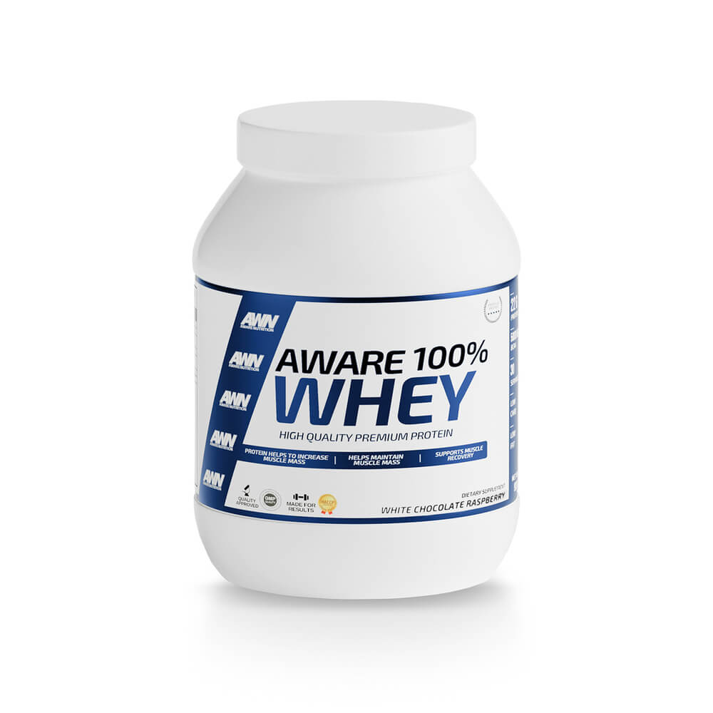 Aware Whey Protein 100 %, 900 g, White Chocolate Raspberry