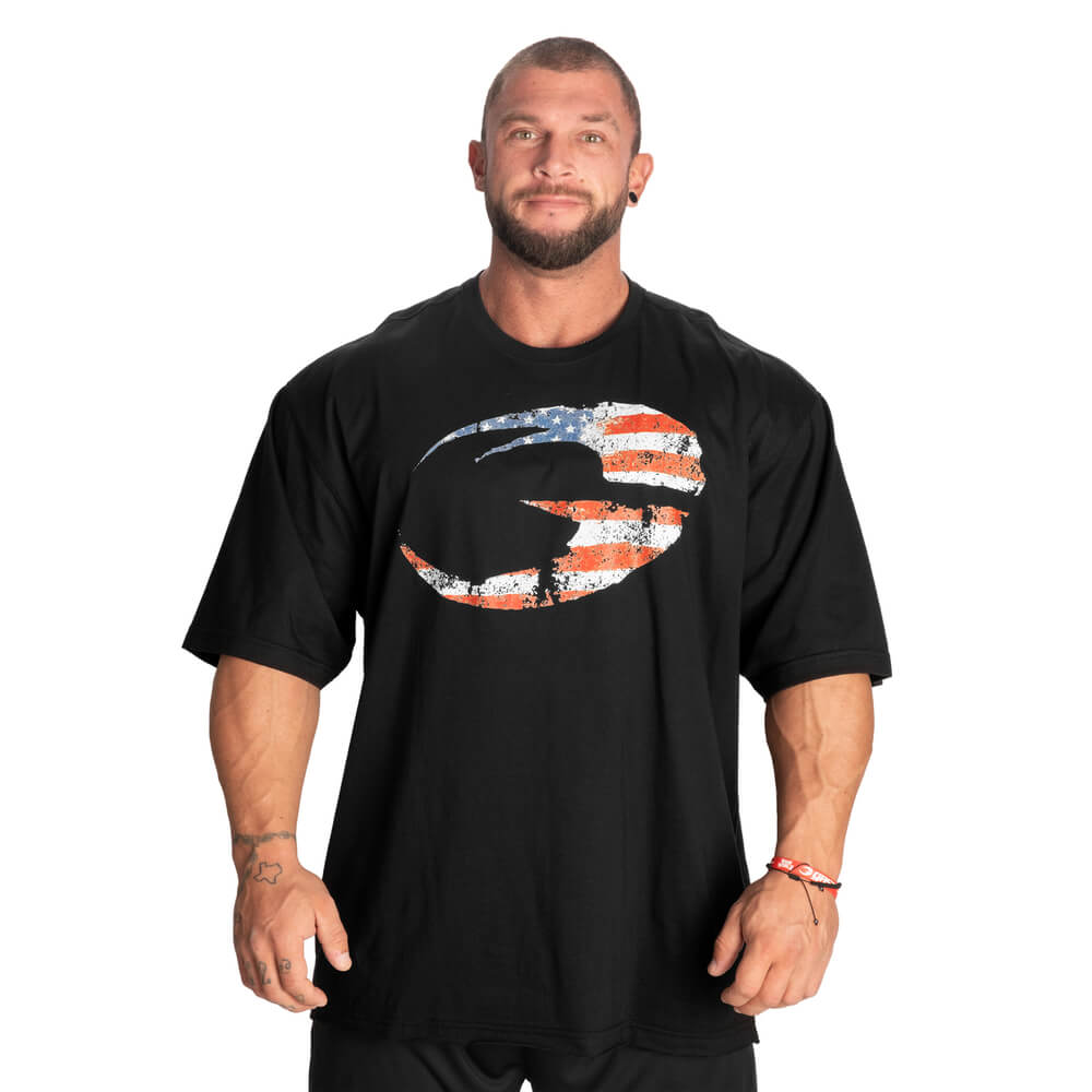 Pump Cover Iron Tee, black/US flag