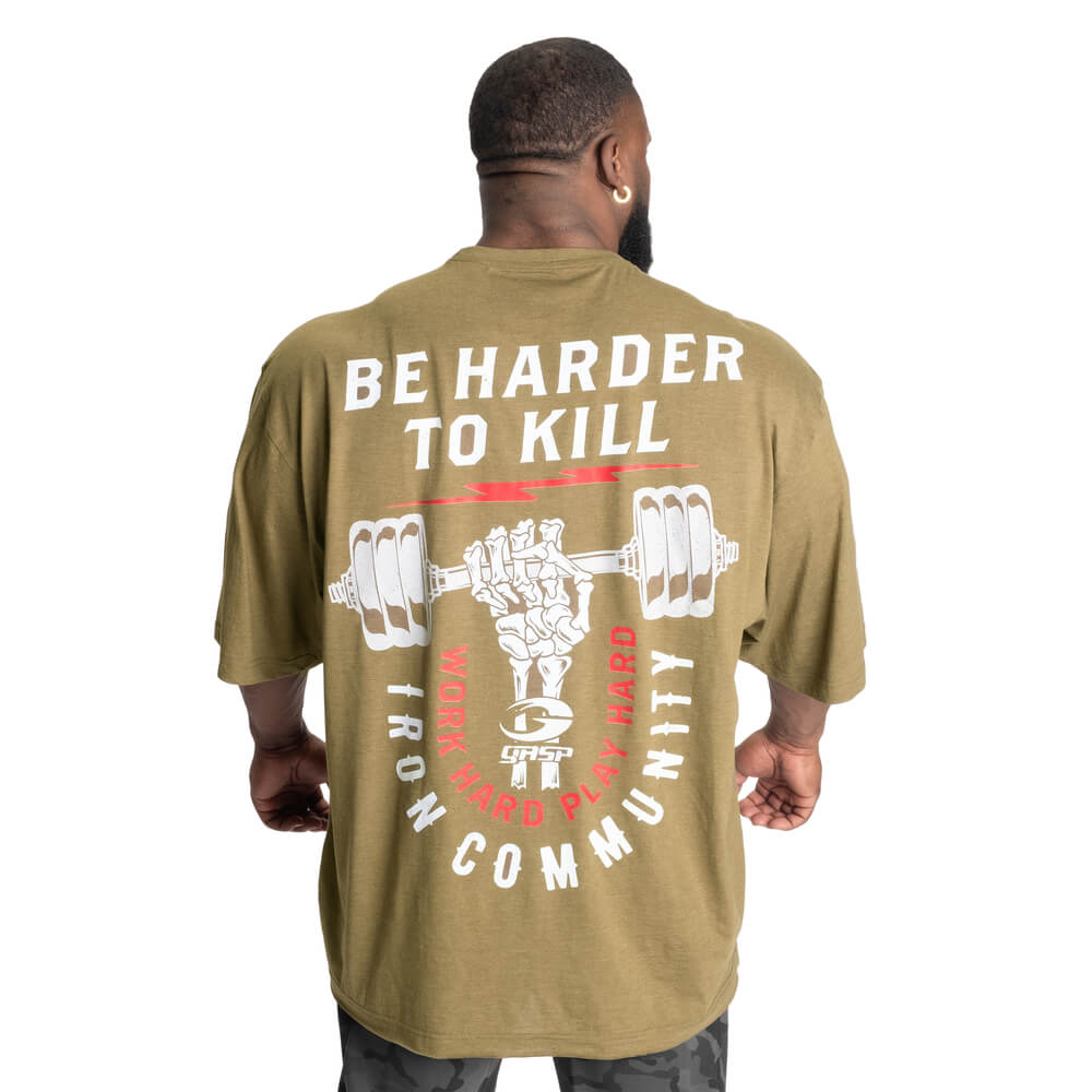 HTK Iron Tee, army green melange, large