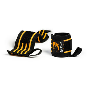 Kolla in Hardcore Wrist Wraps, black/yellow, GASP hos SportGymButiken.se