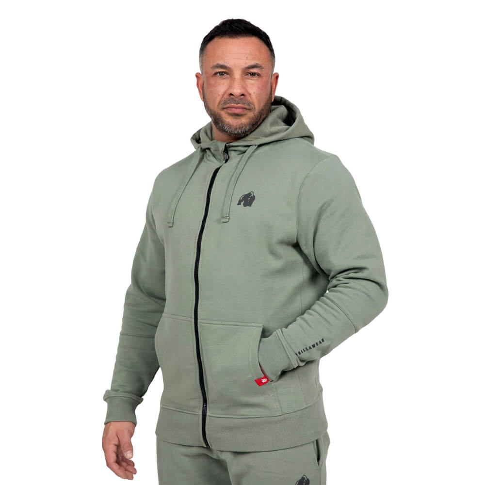 Leon Zipped Hoodie, green, xxlarge