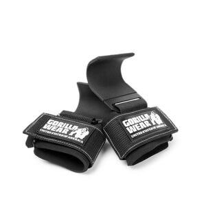 Weight Lifting Hooks black/white Gorilla Wear