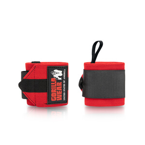 Kolla in GW Wrist Wraps Ultra, black/red, Gorilla Wear hos SportGymButiken.se