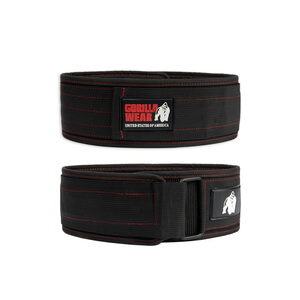 4 Inch Nylon Belt, black/red, Gorilla Wear i gruppen Styrka / Tillbehör hos Sportgymbutiken.se (GW-99139-950r)