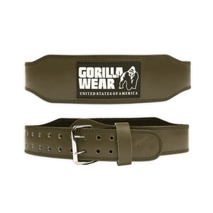 4 Inch Padded Leather Belt army green Gorilla Wear