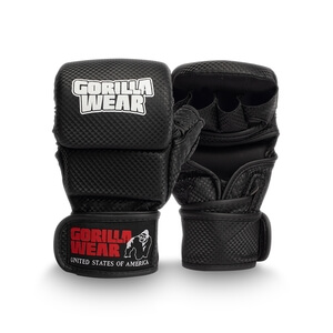 Kolla in Ely MMA Sparring Gloves, black/white, Gorilla Wear hos SportGymButiken.