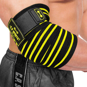 Kolla in Elbow Wraps Pro, black/yellow, C.P. Sports hos SportGymButiken.se