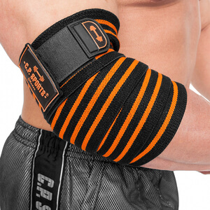 Elbow Wraps Pro, black/orange, C.P. Sports