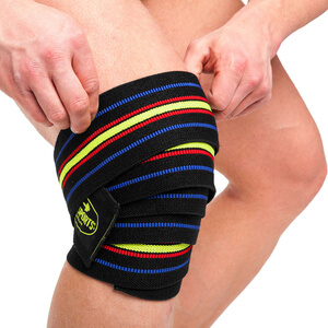 Kolla in Knee Wraps, black/blue-red-yellow, C.P. Sports hos SportGymButiken.se