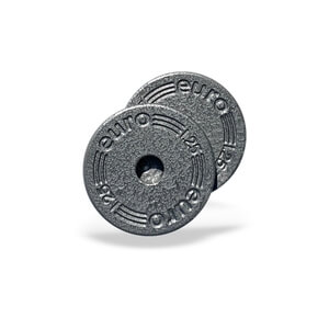 Viktskivor Metall 25 mm, 2 x 1.25 kg, Eurosport