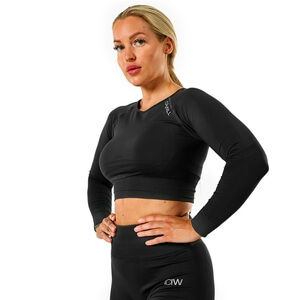 Define Seamless LS Crop Top graphite ICANIWILL