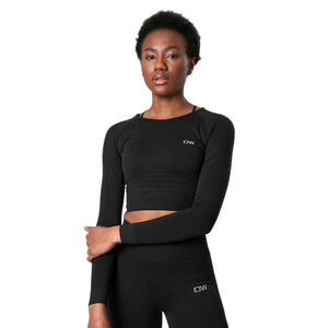 Define Seamless LS Crop Top black ICANIWILL