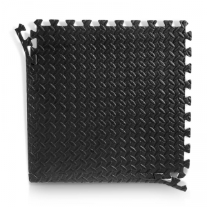 Pusselmatta med kantbitar 60 x 60 x 2 cm svart/grå SBI Fitness