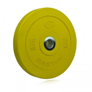Bumper Plate, 15 kg, gul