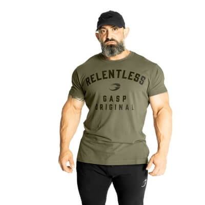 Relentless Skull Tee, washed green, GASP