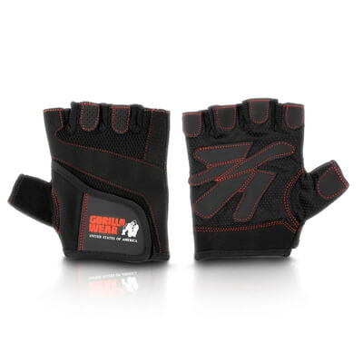 Womens Fitness Gloves, black/red, Gorilla Wear