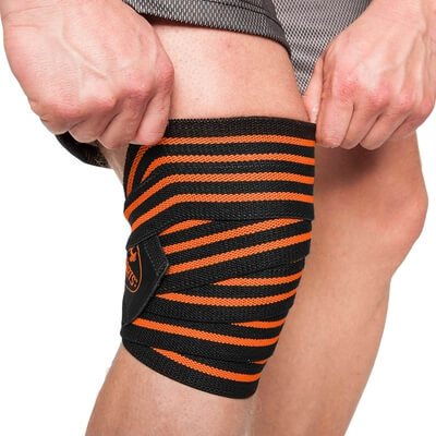 Knee Wraps, black/orange, C.P. Sports