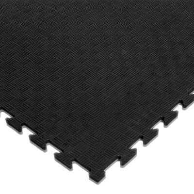 Pusselmatta med kantbitar, 100 x 100 x 2 cm, svart/gr, Budo-Nord