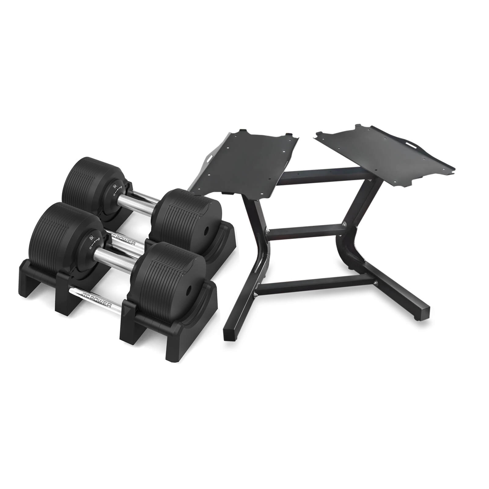 Justerbara hantlar PRO med ställ, 2 x 4-41.5 kg, JTC Power