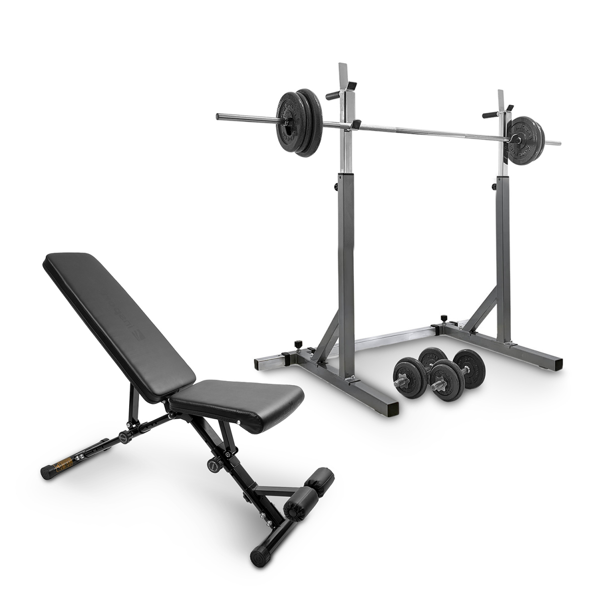 Kolla in Bänk, Ställning, Skivstång & Hantelset 50 kg, JTC Power hos SportGymBut