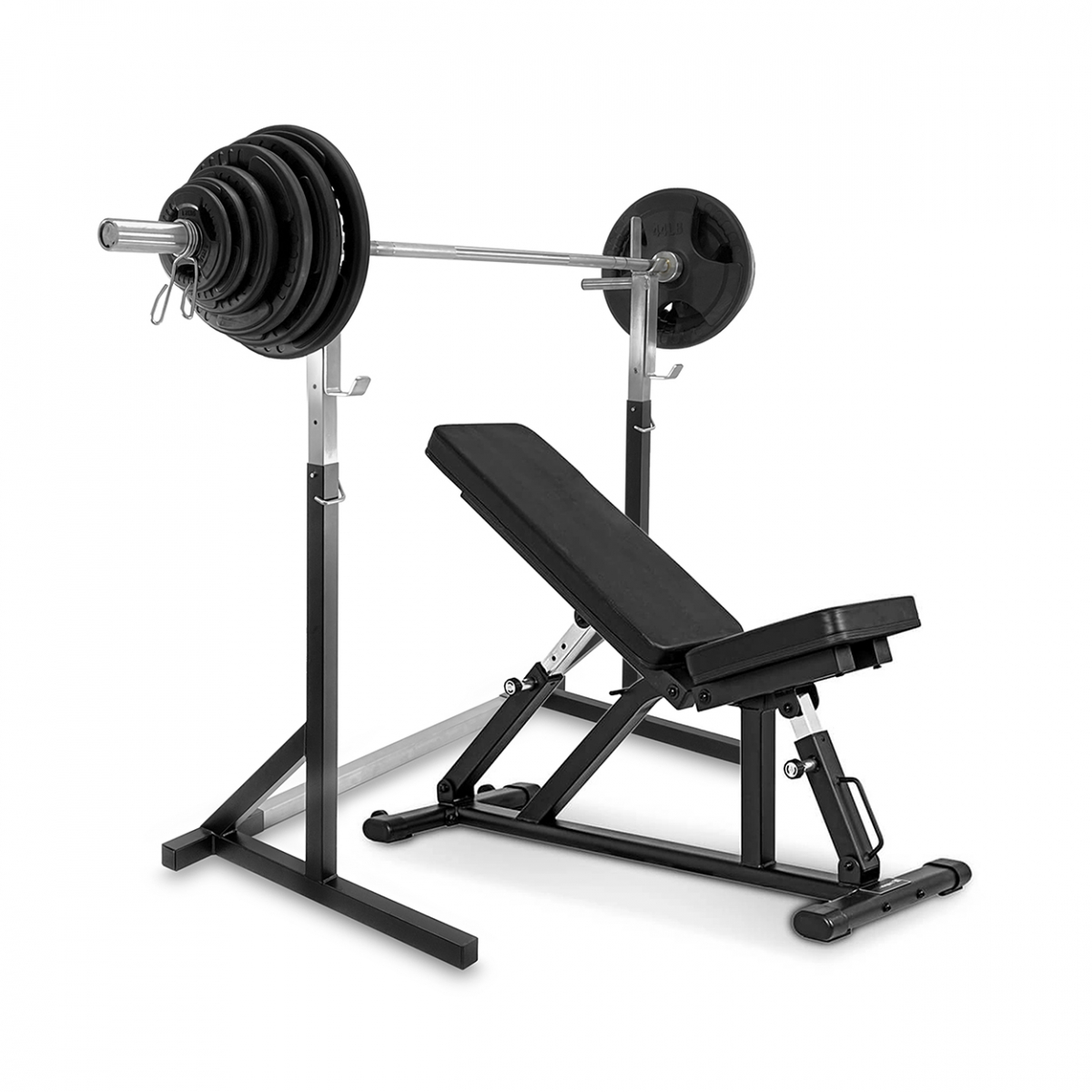 Kolla in Bänk, Ställning & Tri-Grip Skivstångsset 87.5 kg, JTC Power hos SportGy