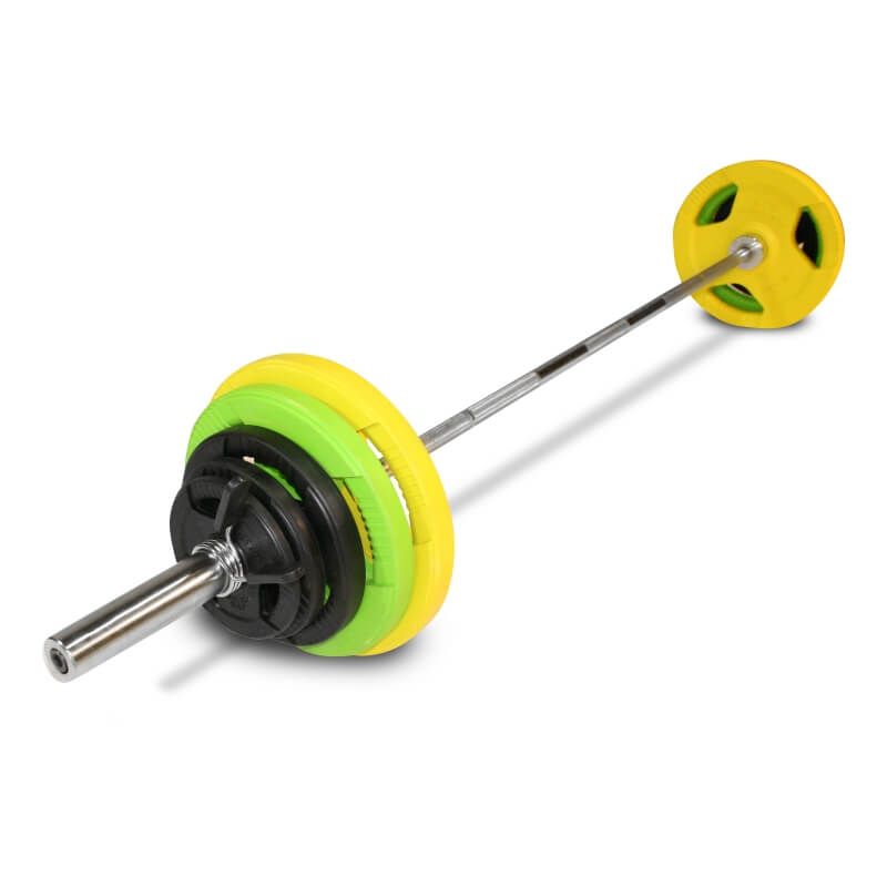 Olympiskt Skivstångsset, gummi 90 kg
