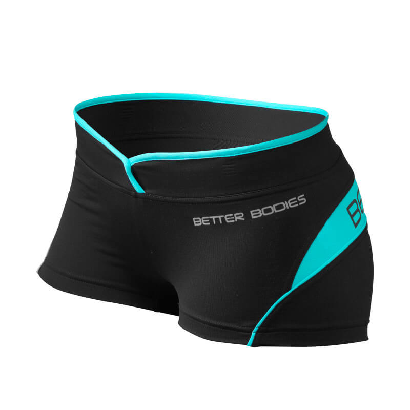 Shaped Hotpant, black/aqua, Better Bodies