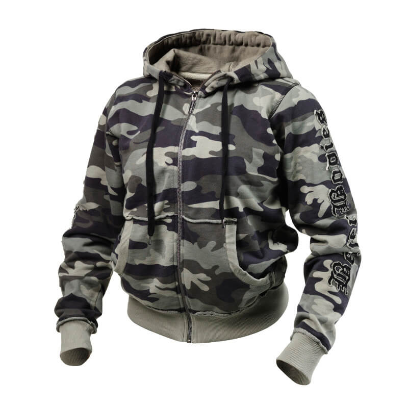 Kolla in Heavy Street Hoodie, green camo print, Better Bodies hos SportGymButike