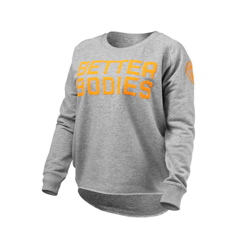 Kolla in Wideneck Sweatshirt, grey melange, Better Bodies hos SportGymButiken.se