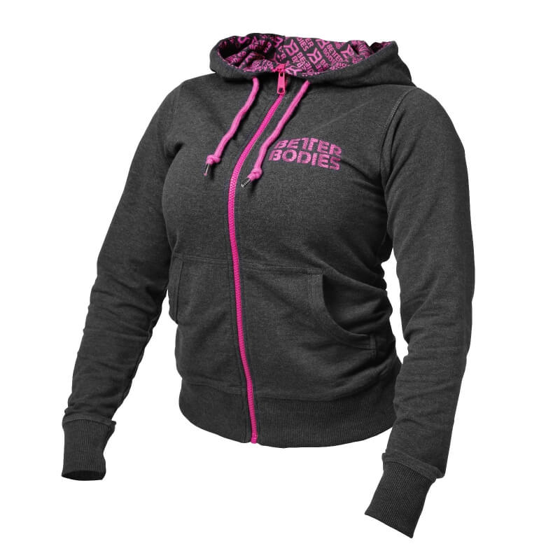 Kolla in Soft Logo Hoodie, antracite melange/pink, Better Bodies hos SportGymBut