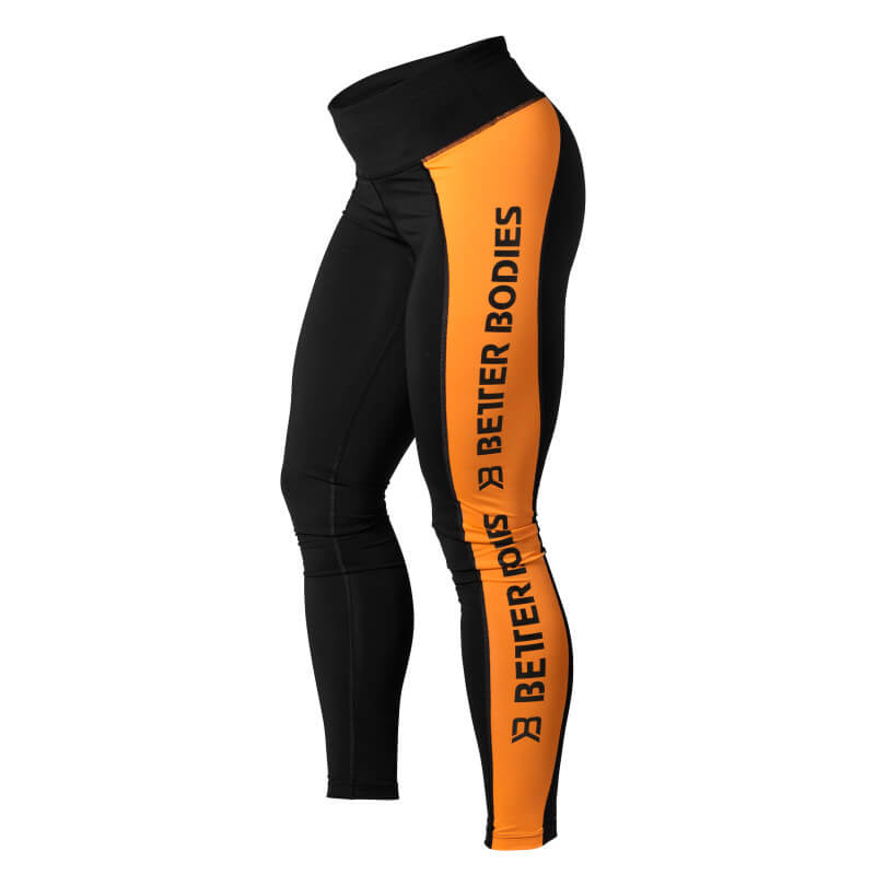 Kolla in Side Panel Tights, black/orange, Better Bodies hos SportGymButiken.se