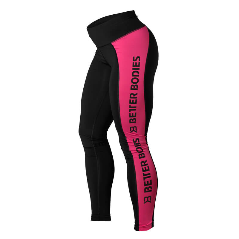 Side Panel Tights, black/pink, Better Bodies