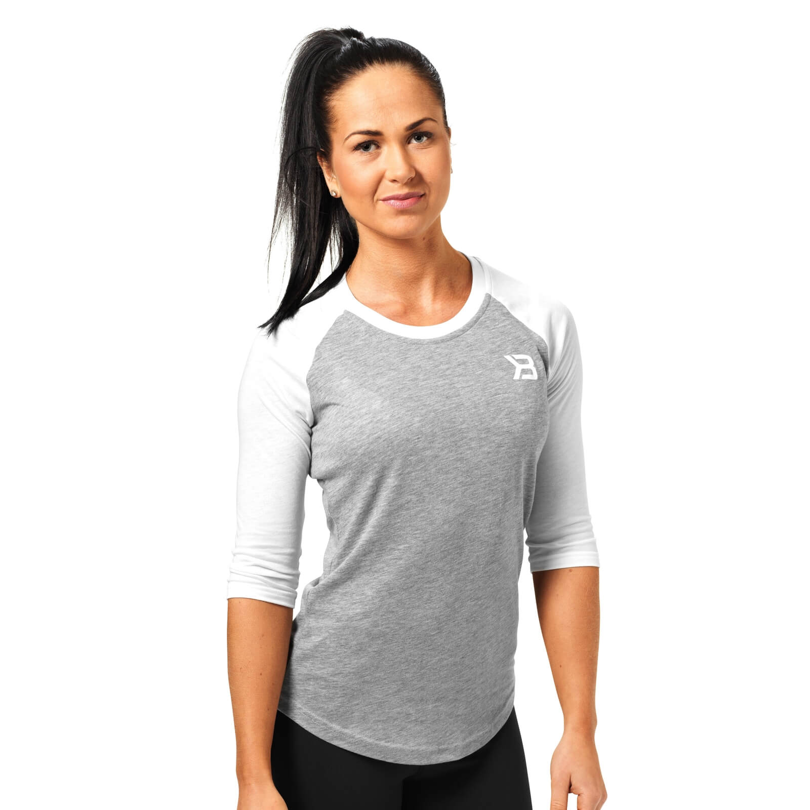 Kolla in Womens Baseball Tee, grey melange, Better Bodies hos SportGymButiken.se