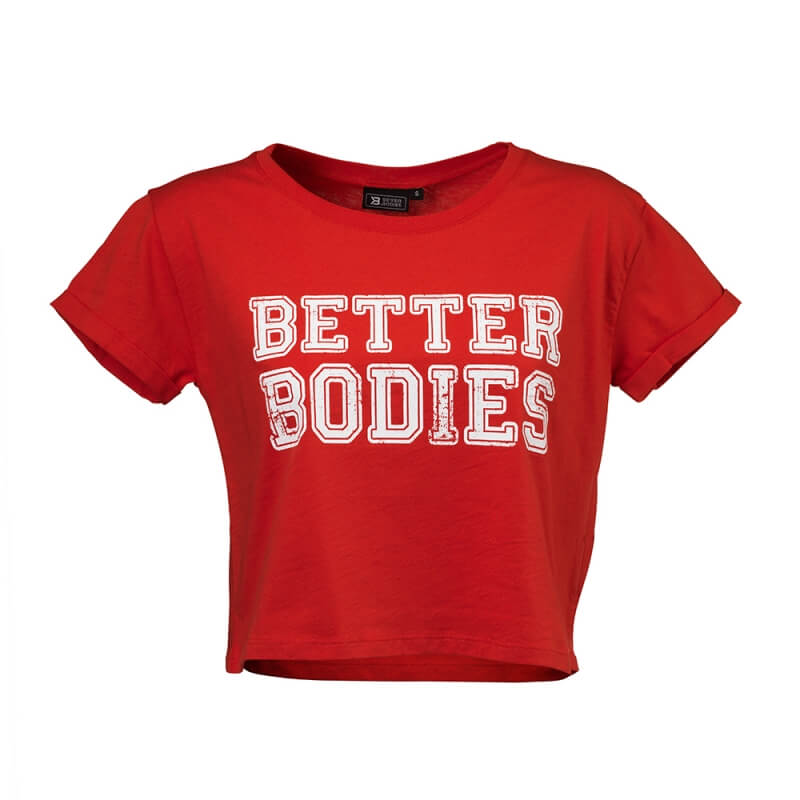 Kolla in Cropped Tee, tomato red, Better Bodies hos SportGymButiken.se