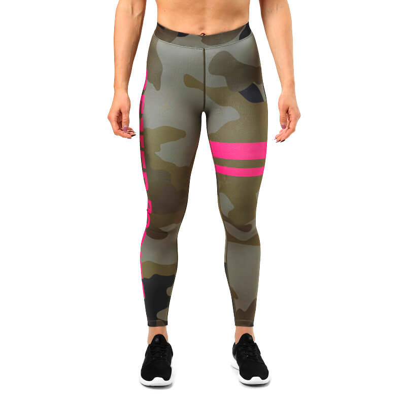 Kolla in Varsity Stripe Tight, dark green camo, Better Bodies hos SportGymButike