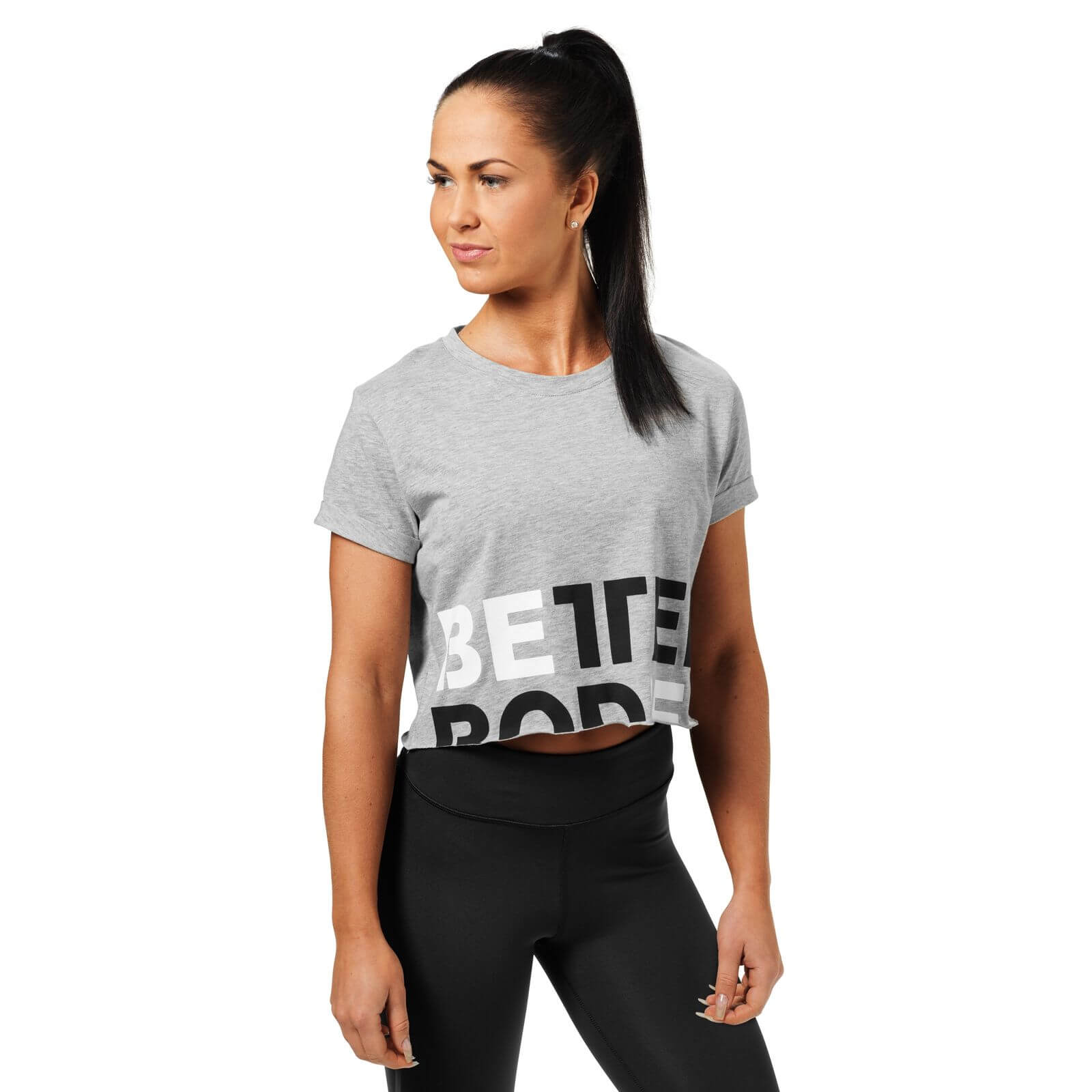 Kolla in Astoria Cropped Tee, grey melange, Better Bodies hos SportGymButiken.se