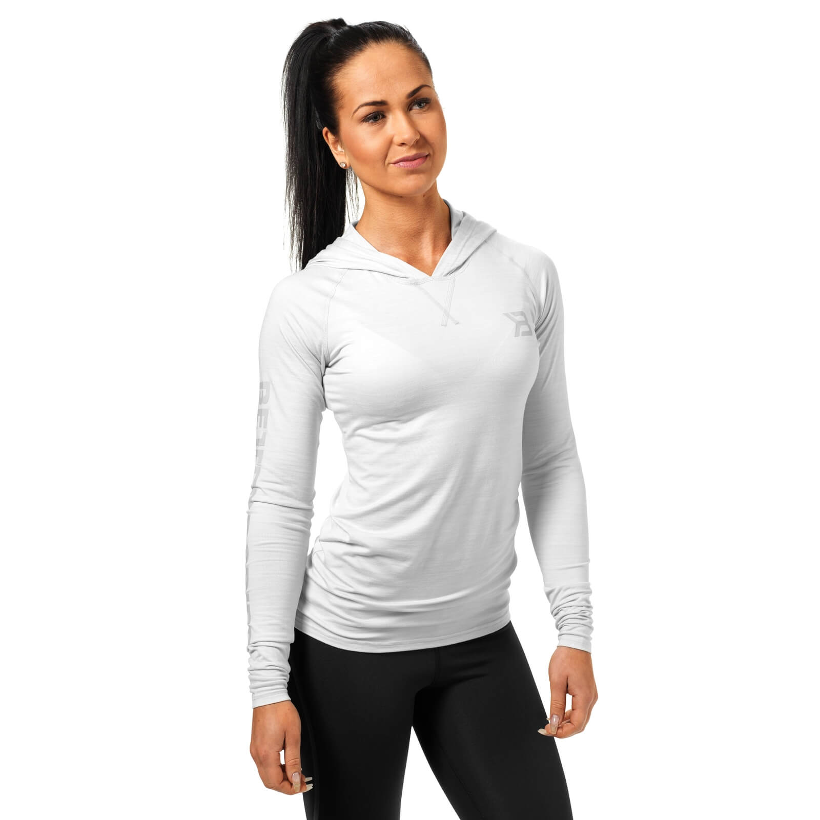 Kolla in Performance Ls Hood, white melange, Better Bodies hos SportGymButiken.s