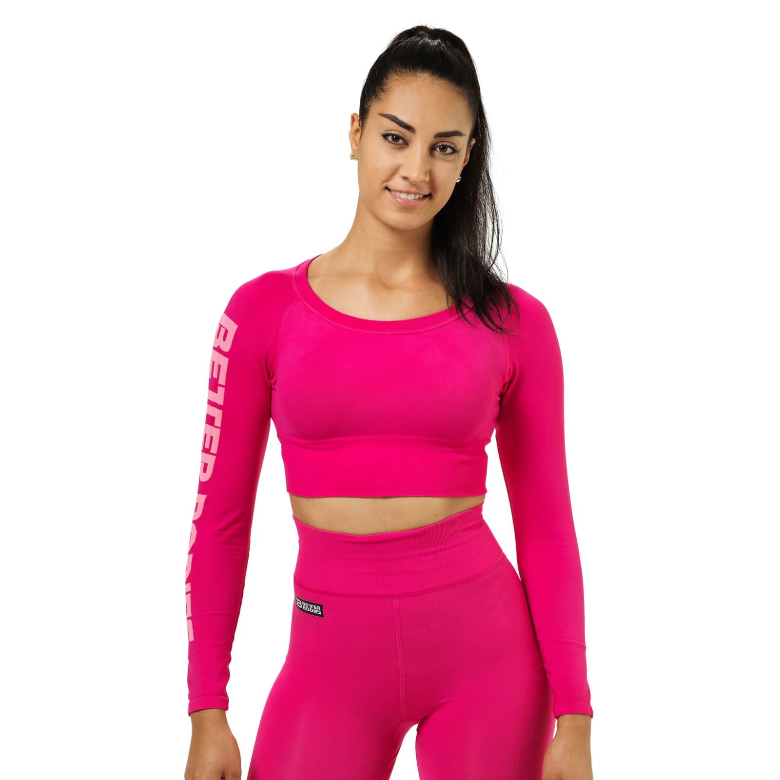 Bowery Cropped Ls, hot pink, Better Bodies