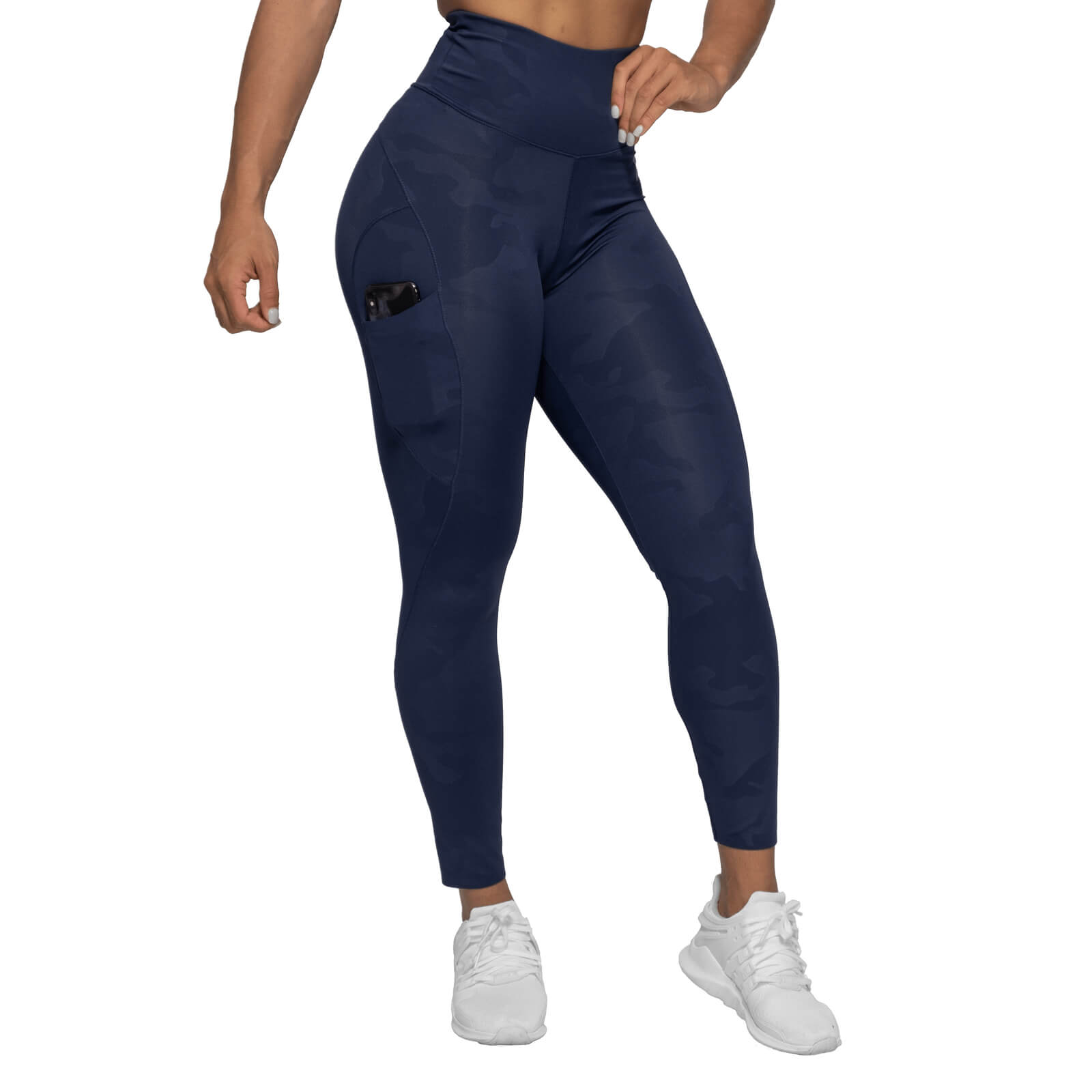 Kolla in High Waist Leggings, dark navy camo, Better Bodies hos SportGymButiken.