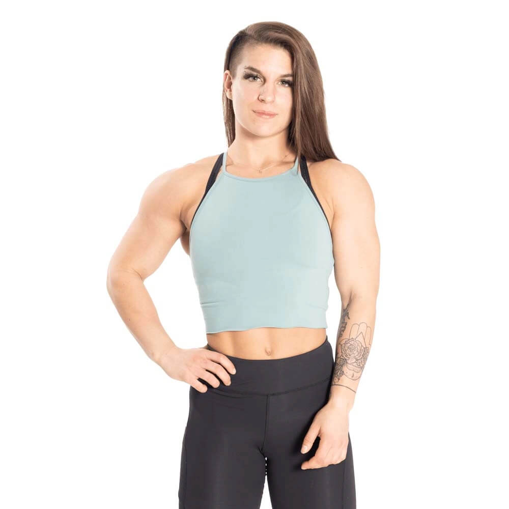 Performance Crop Halter, teal green, Better Bodies