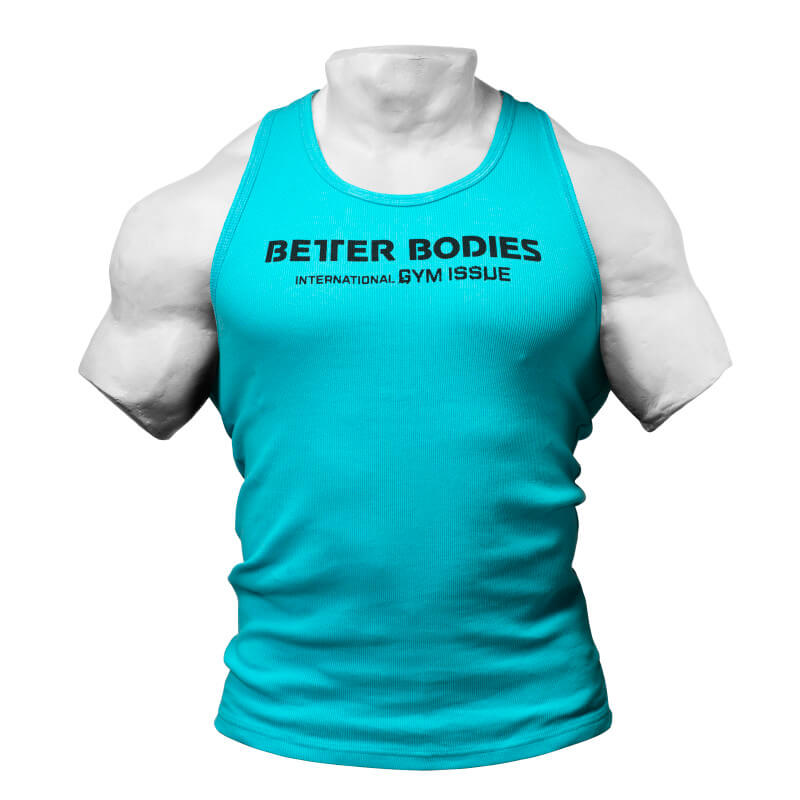 Athletic Rib Tank, aqua blue, Better Bodies