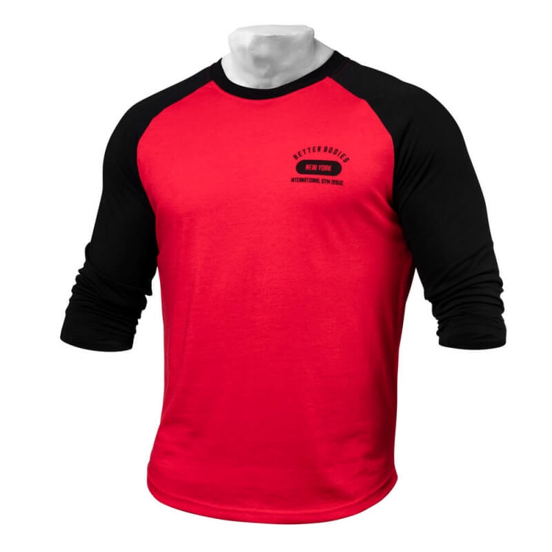 Kolla in Men's Baseball Tee, bright red, Better Bodies hos SportGymButiken.se