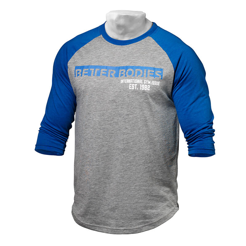 Men's Baseball Tee, blue/grey melange, Better Bodies