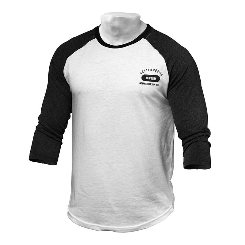 Kolla in Men's Baseball Tee, antracite melange/white, Better Bodies hos SportGym